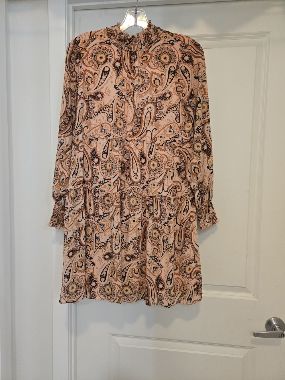 Anthropologie Tiered, smocked, paisley printed Tunic/mini Viscose Dress XS